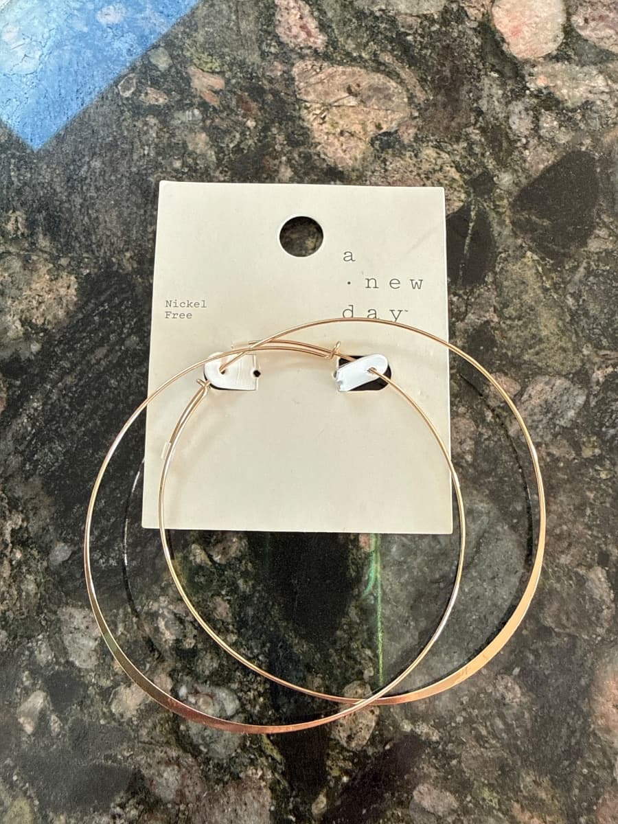 A New Day Rose Gold Tone Hoop Earrings - Large